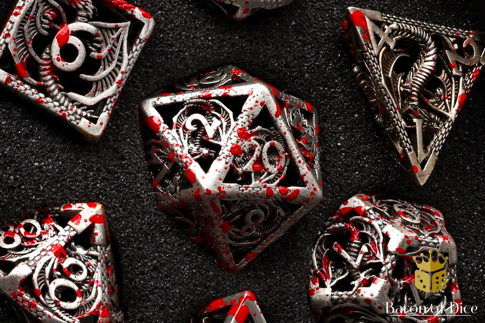 Bloody Dragon Metal RPG Dice - 7 Pieces (ONLINE ORDER ONLY)