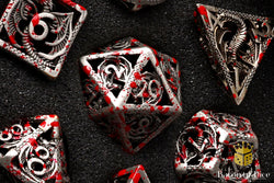 Bloody Dragon Metal RPG Dice - 7 Pieces (ONLINE ORDER ONLY)