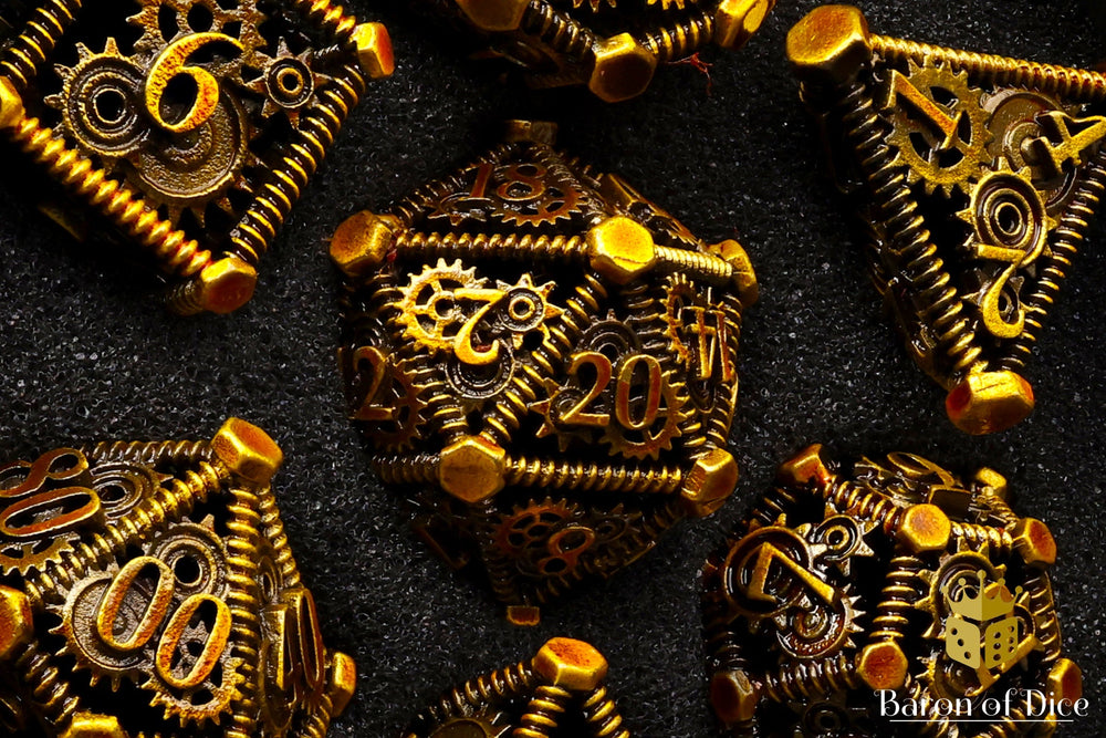 Cogs & Gears Metal RPG Dice Set - 7 Pieces (ONLINE ORDER ONLY)