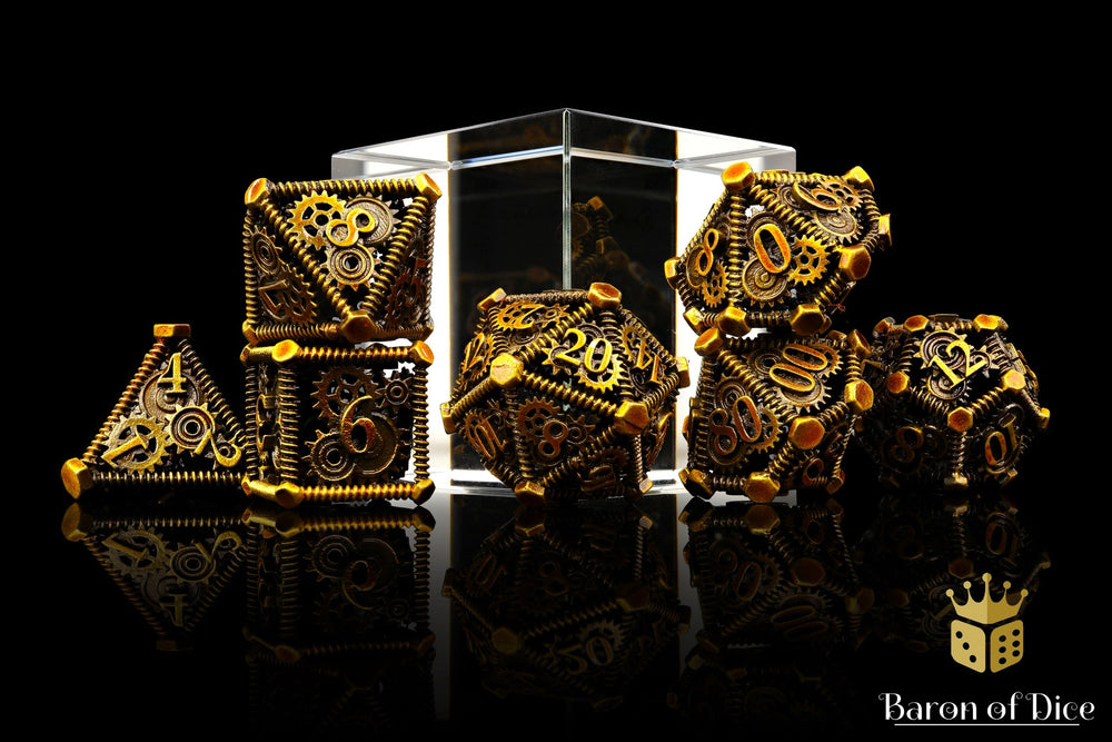 Cogs & Gears Metal RPG Dice Set - 7 Pieces (ONLINE ORDER ONLY)