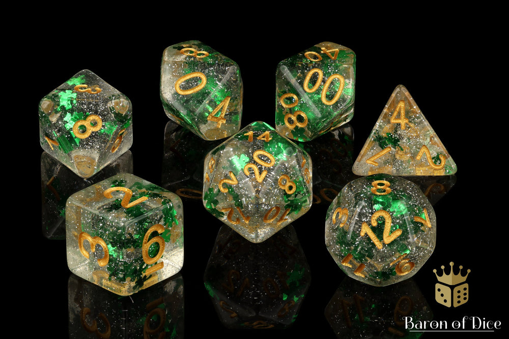 Lucky Shamrock RPG Dice Set - 7 Pieces (ONLINE ORDER ONLY)