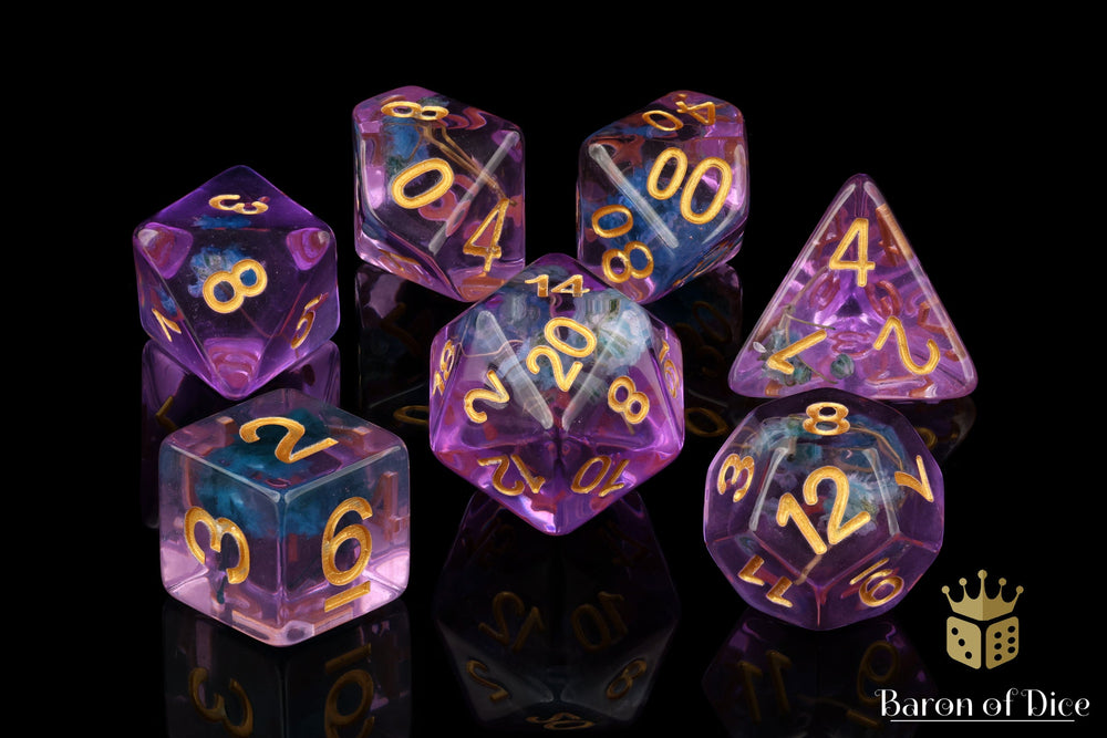 Orchid & Lavender RPG Dice Set - 7 Pieces (ONLINE ORDER ONLY)