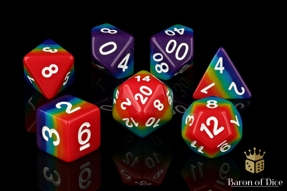 Rainbow RPG Dice Set - 7 Pieces (ONLINE ORDER ONLY)