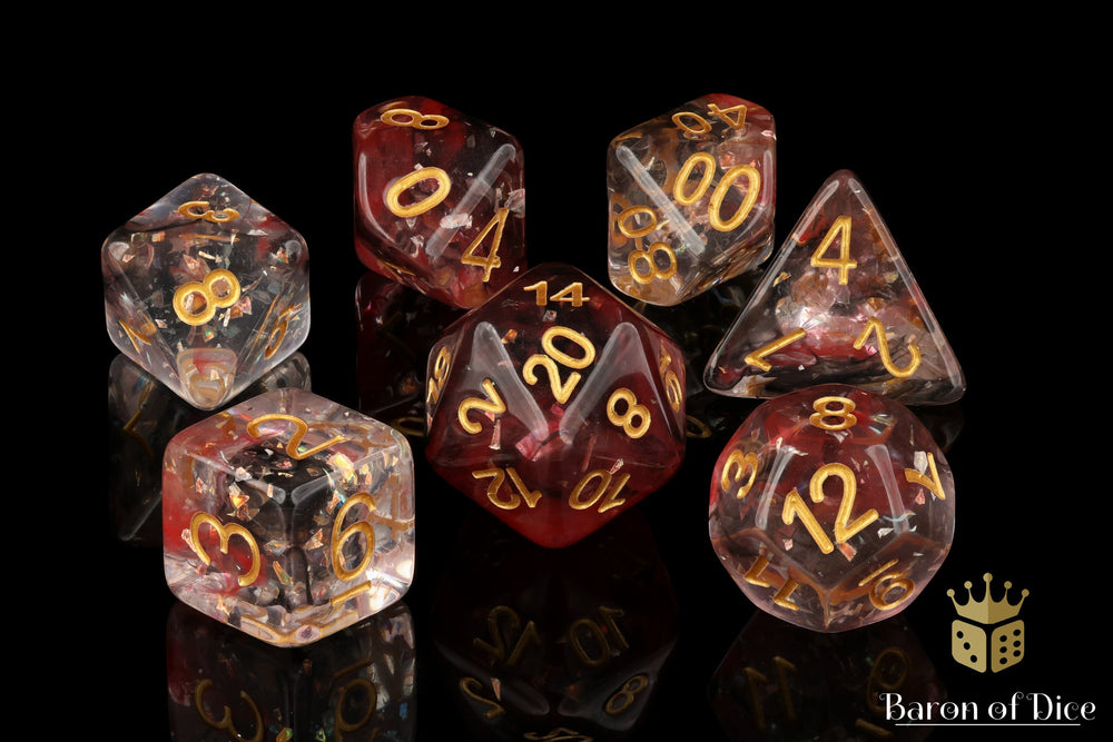 Ruby & Opal RPG Dice Set - 7 Pieces (ONLINE ORDER ONLY)
