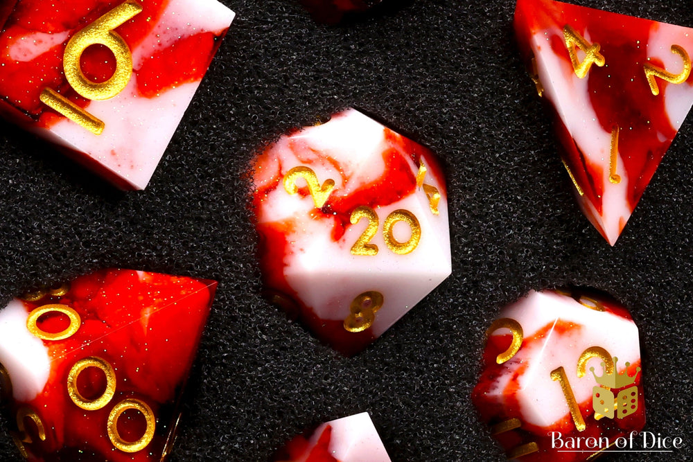 Carnage Sharp Edge RPG Dice Set - 7 Pieces (ONLINE ORDER ONLY)