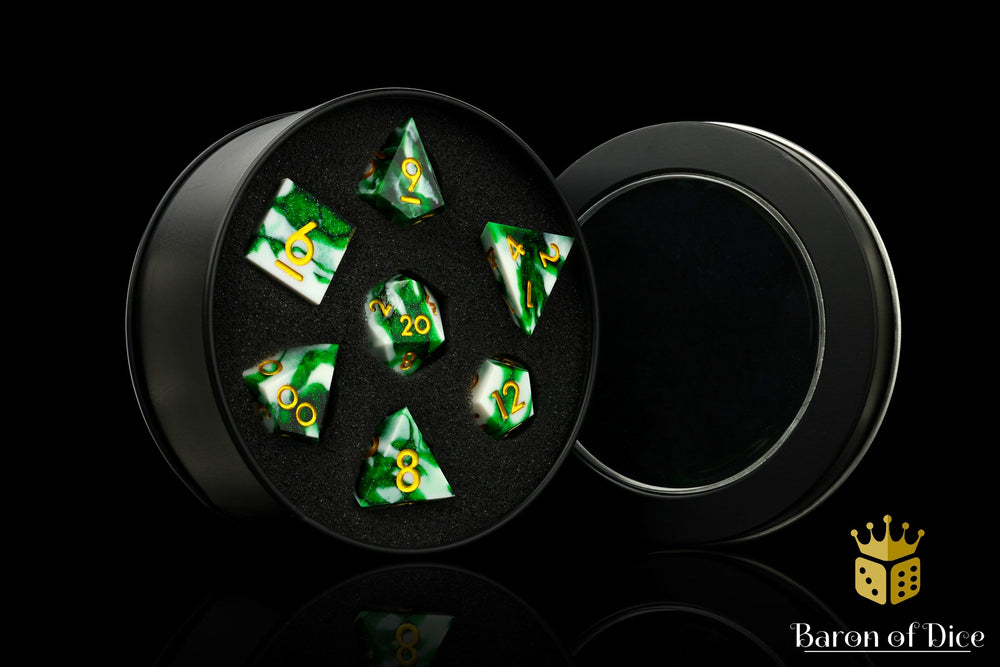 Emerald Sharp Edge RPG Dice Set - 7 Pieces (ONLINE ORDER ONLY)