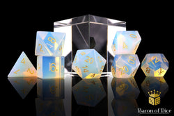 Natural Opal Gemstone RPG Dice Set - 7 Pieces (ONLINE ORDER ONLY)
