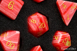Rhodochrosite Sharp Edge RPG Dice Set - 7 Pieces (ONLINE ORDER ONLY)