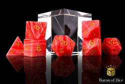 Rhodochrosite Sharp Edge RPG Dice Set - 7 Pieces (ONLINE ORDER ONLY)