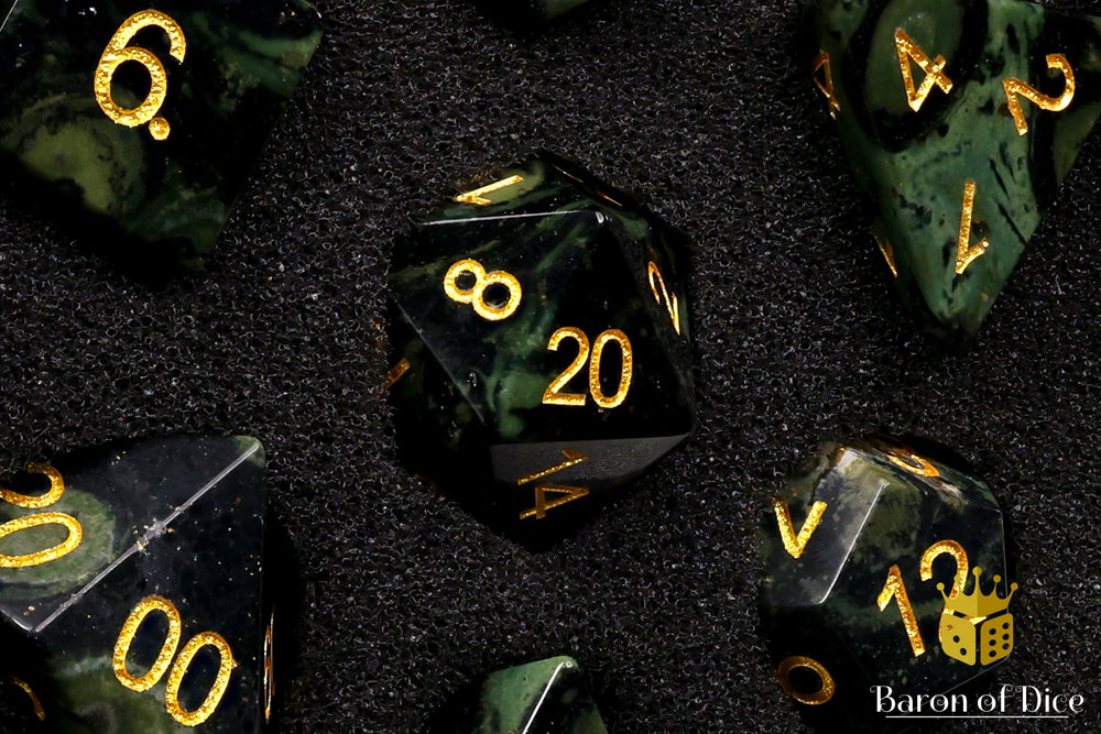 Natural Warp Stone RPG Dice Set - 7 Pieces (ONLINE ORDER ONLY)