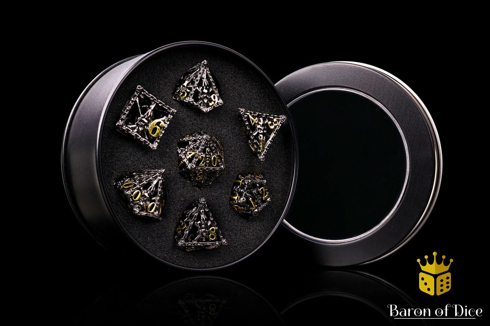 Pirate Skull Metal RPG Dice Set - 7 Pieces (ONLINE ORDER ONLY)