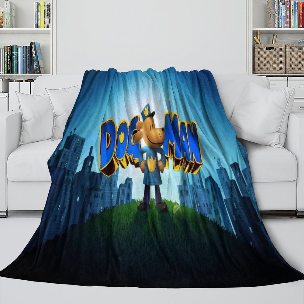 Dog Man Blanket Flannel Throw Room Decoration (Online Order Only)