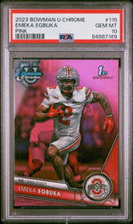 Graded 2023 Topps Bowman U Chrome Emeka Egbuka #115 Pink Rookie RC Football Card PSA 10 Gem Mint (ONLINE ORDER ONLY)