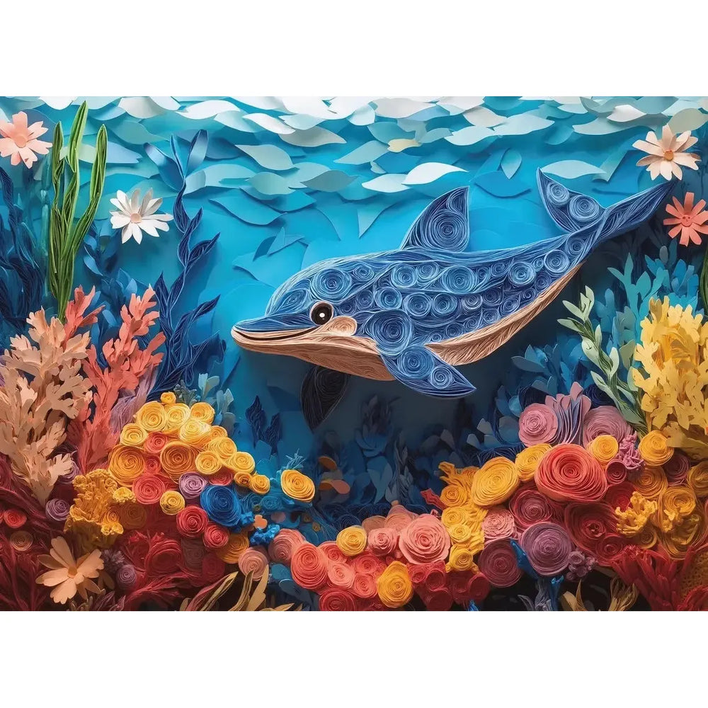 Dolphin Reef 1000 Piece Jigsaw Puzzle Final Piece (ONLINE ORDER ONLY)