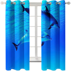Dolphin Curtains Blackout Window Treatments Drapes for Room Decoration (Online Order Only)