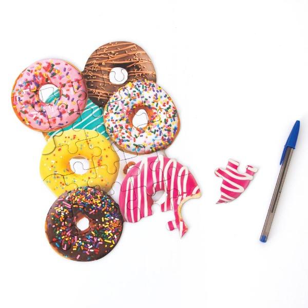 Donuts 24 Piece Mini Shaped Jigsaw Puzzle Paper House (ONLINE ORDER ONLY)