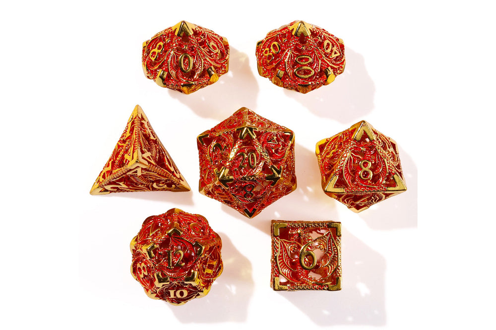 Dragons of Legend Metal RPG Dice Set | 7 Pieces (ONLINE ORDER ONLY)