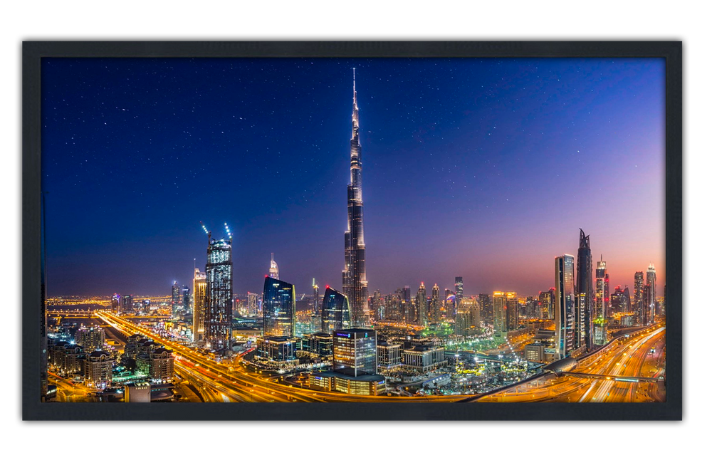 Professionally Framed Dubai Burj Khalifa Skyline High-Resolution Panoramic Photo 12x22 Wall Art (ONLINE ORDER ONLY)
