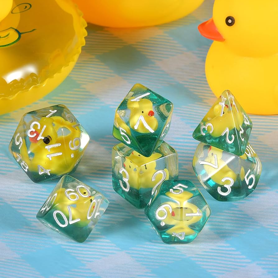 7 Pieces Acrylic Polyhedral Dices Duck Set (Online Order Only)