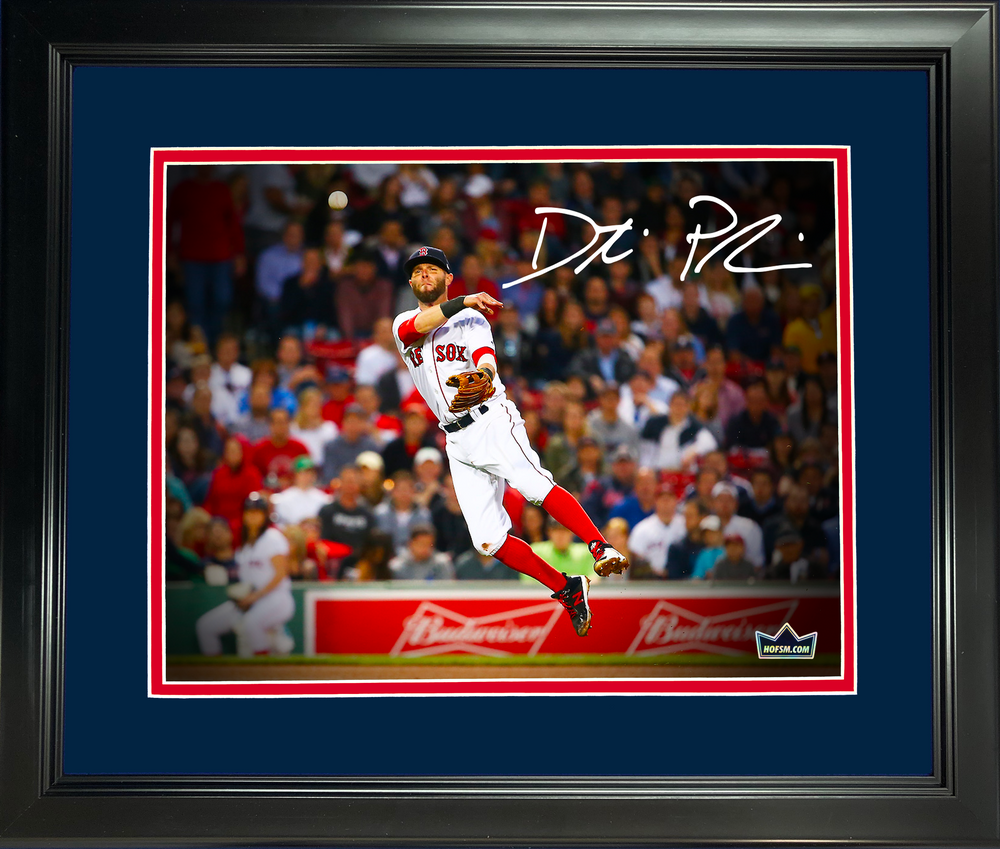 Framed Dustin Pedroia Boston Red Sox Facsimile Laser Engraved Signature Auto 11"x14" Baseball Photo HOFSM Holo (ONLINE ORDER ONLY)