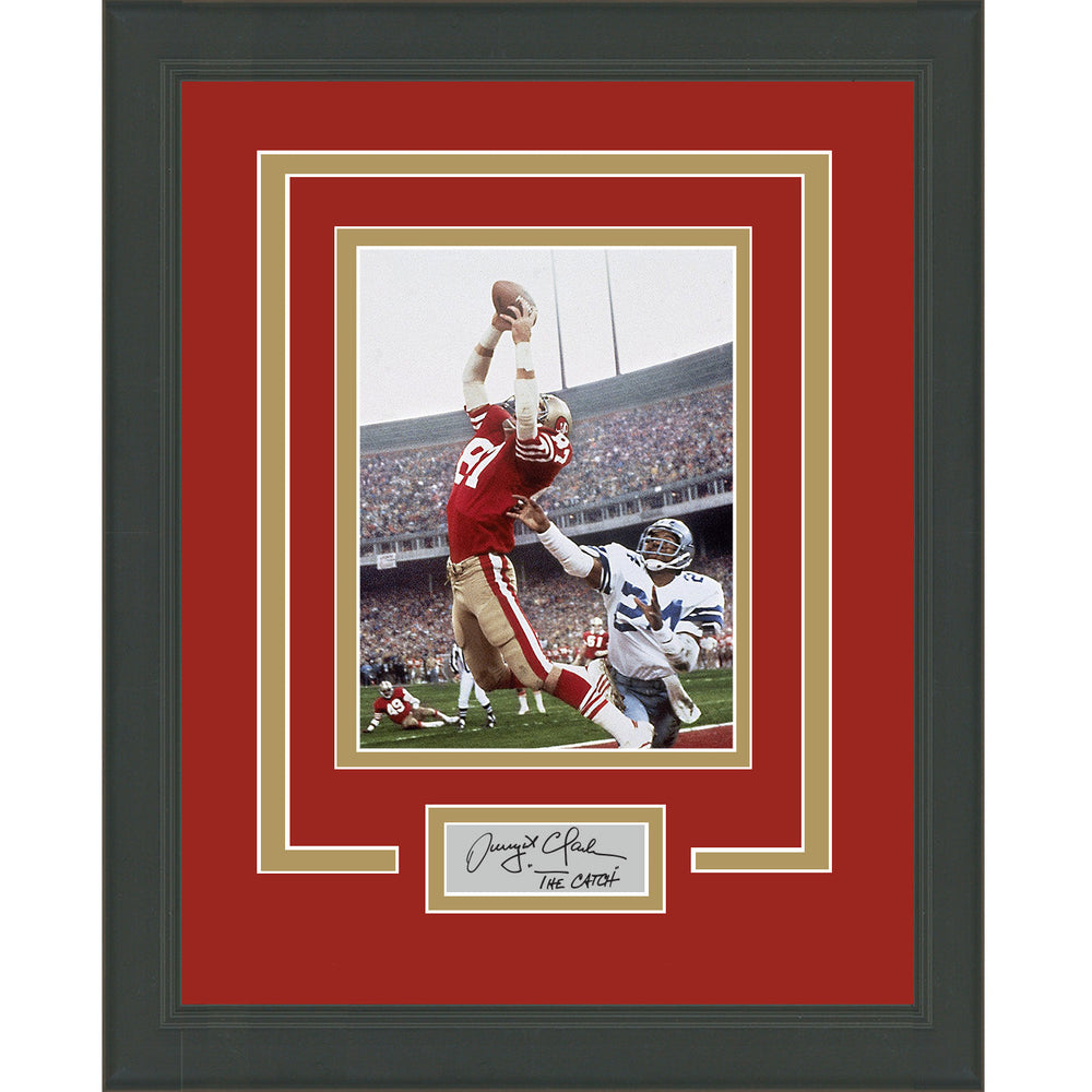 Framed Dwight Clark  The Catch  Facsimile Laser Engraved Signature Auto San Francisco 49ers 11x14 Football Photo (ONLINE ORDER ONLY)