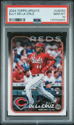 Graded 2024 Topps Update Elly De La Cruz #US350 Rookie RC Baseball Card PSA 10 Gem Mint (ONLINE ORDER ONLY)