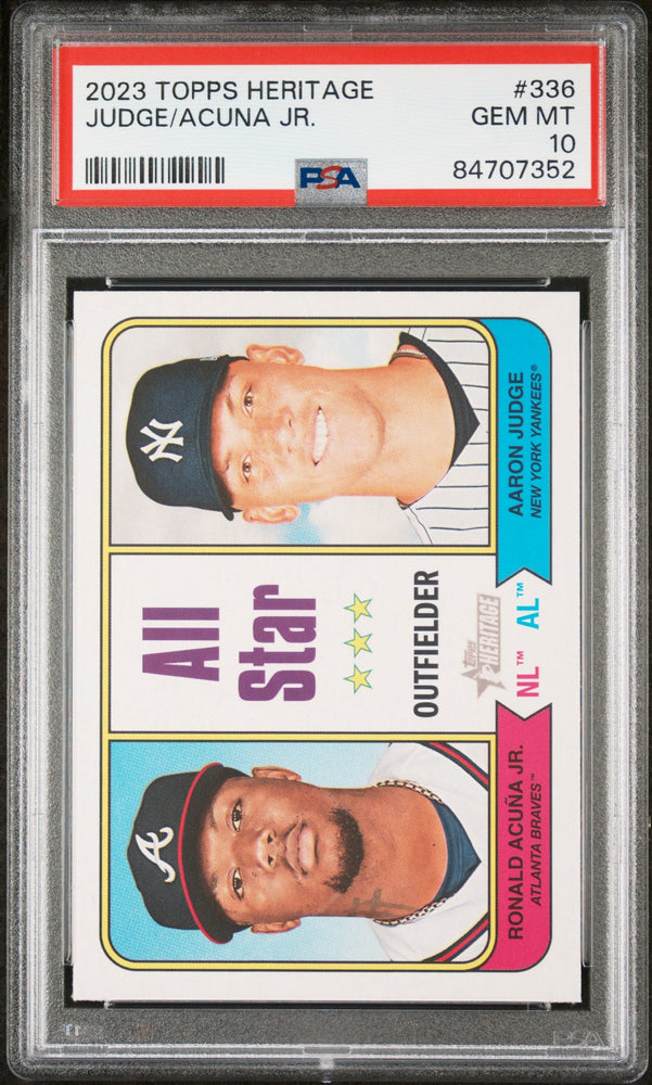 2023 TOPPS HERITAGE ACUNA JR/JUDGE  #336 - PSA 10 (Online Order Only)