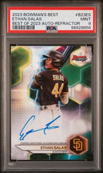 Graded 2023 Bowman's Best Ethan Salas #B23ES Best of 2023 Auto Refractor Rookie RC Baseball Card PSA 9 Mint (ONLINE ORDER ONLY)