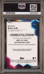 Graded 2023 Bowman's Best Ethan Salas #B23ES Best of 2023 Auto Refractor Rookie RC Baseball Card PSA 9 Mint (ONLINE ORDER ONLY)