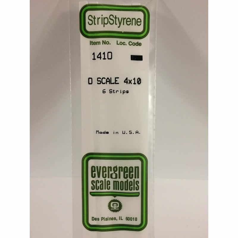 EVG1410 White Dimensional Strips .08 x .208 x 14in (6) Styrene Strips Evergreen (ONLINE ORDER ONLY)