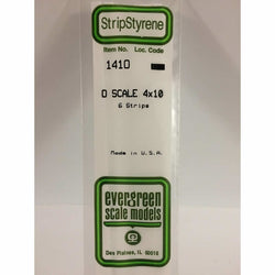EVG1410 White Dimensional Strips .08 x .208 x 14in (6) Styrene Strips Evergreen (ONLINE ORDER ONLY)