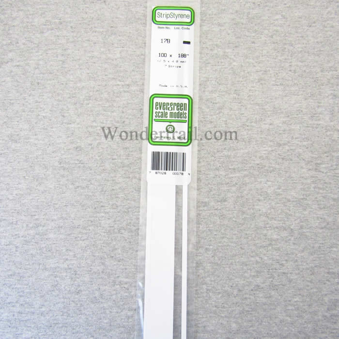 EVG178 White Dimensional Strips .100in x .188in x 14in (7) Evergreen (ONLINE ORDER ONLY)