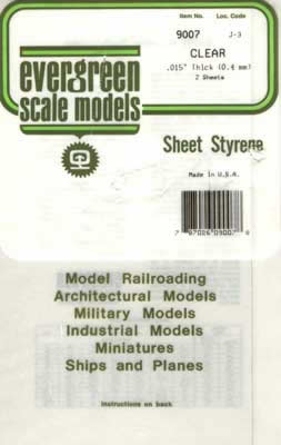 EVG9007 Styrene Sheets 6x12x.15 Clear by Evergreen (ONLINE ORDER ONLY)