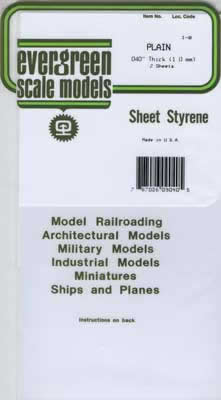 EVG9030 Styrene Sheet 6in x12in x .030 White by Evergreen (ONLINE ORDER ONLY)