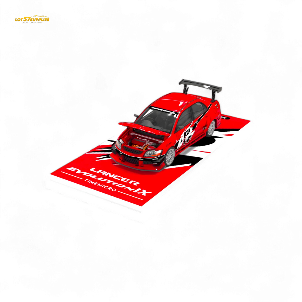 TimeMicro Mitsubishi Lancer EVO 9th Gen - Openable Hood & Figure - With Container 1:64 (ONLINE ORDER ONLY)