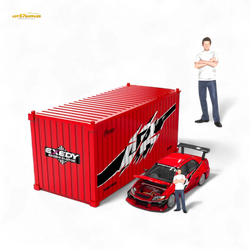 TimeMicro Mitsubishi Lancer EVO 9th Gen - Openable Hood & Figure - With Container 1:64 (ONLINE ORDER ONLY)
