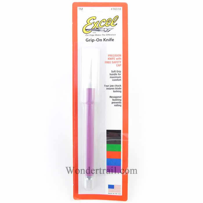 EXL16018 Grip on Non-Roll Soft Handle Knife with Safety Cap Assorted Colors (ONLINE ORDER ONLY)