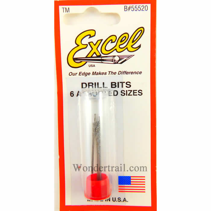 EXL55520 Mini Drill Bit Set Assorted Pack of 6 Excel Hobby Tools (ONLINE ORDER ONLY)