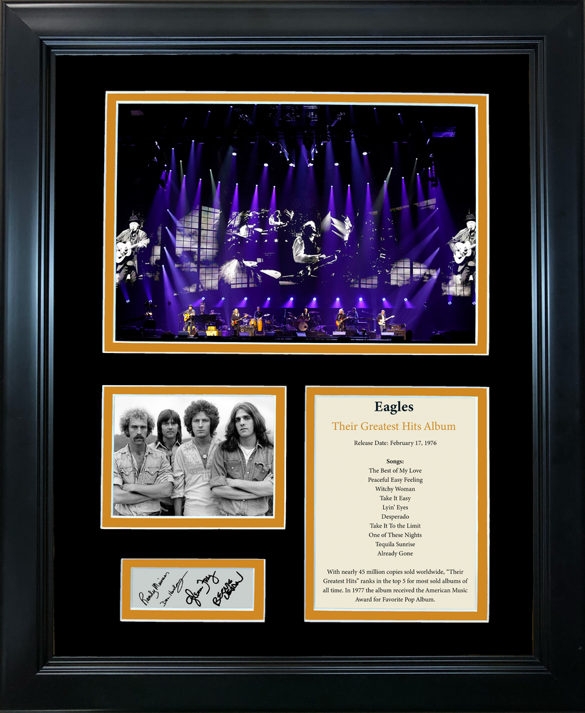 Framed Eagles: Their Greatest Hits Album Facsimile Laser Engraved Signature Auto 11"x14" Music Photo Sig Collage (ONLINE ORDER ONLY)