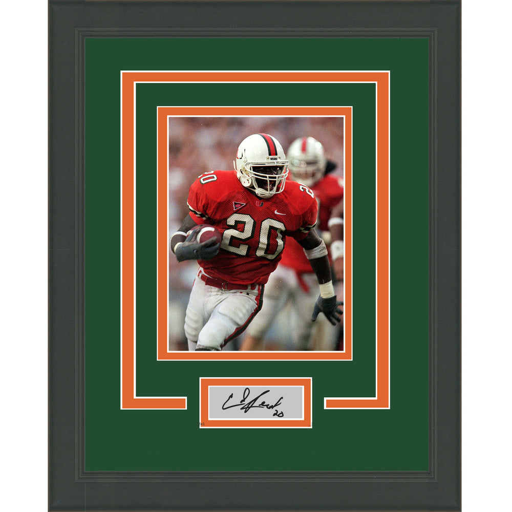 Framed Ed Reed Facsimile Laser Engraved Signature Auto Miami Hurricanes 11x14 Football Photo (ONLINE ORDER ONLY)