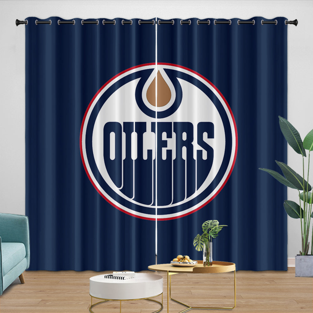 Edmonton Oilers Curtains Blackout Window Drapes Room Decoration (Online Order Only)