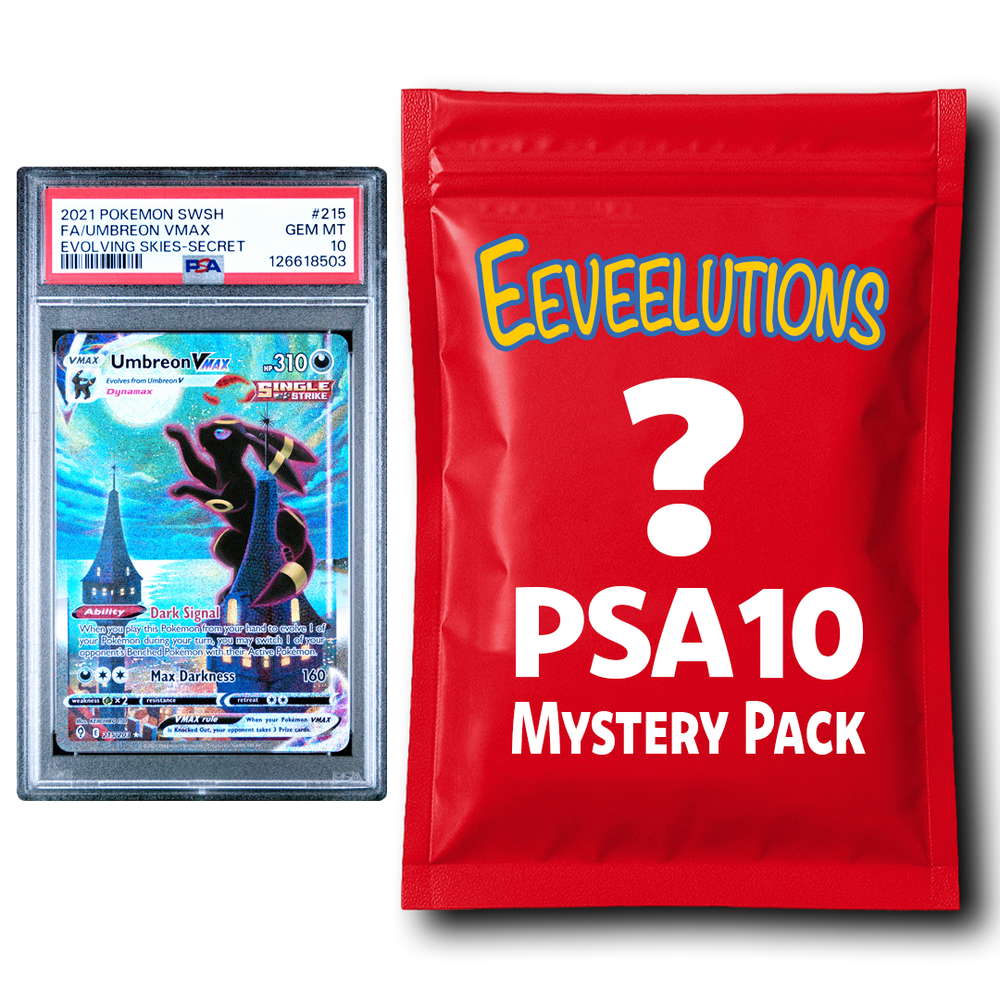 Eeveelutions PSA 10 Graded PKM Card Mystery Pack Trading Card Game