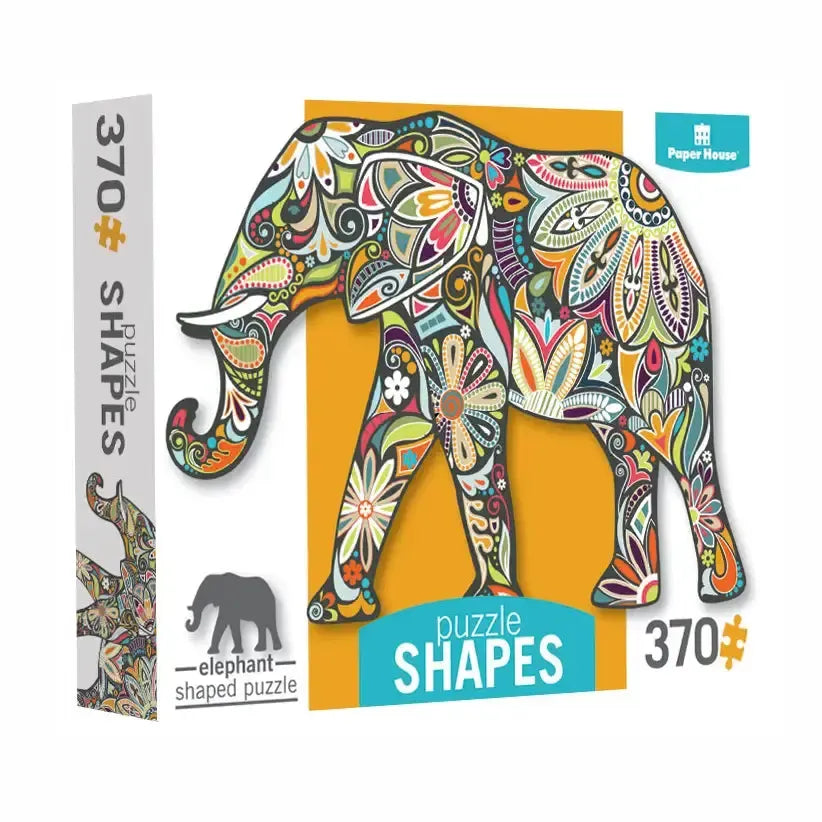 Elephant 370 Piece Shaped Jigsaw Puzzle Paper House (ONLINE ORDER ONLY)