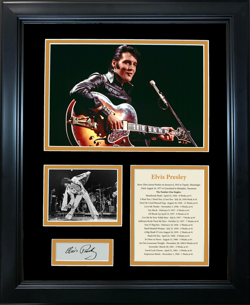 Framed Elvis Presley Facsimile Laser Engraved Signature Auto 11"x14" Music Photo Sig Collage (ONLINE ORDER ONLY)