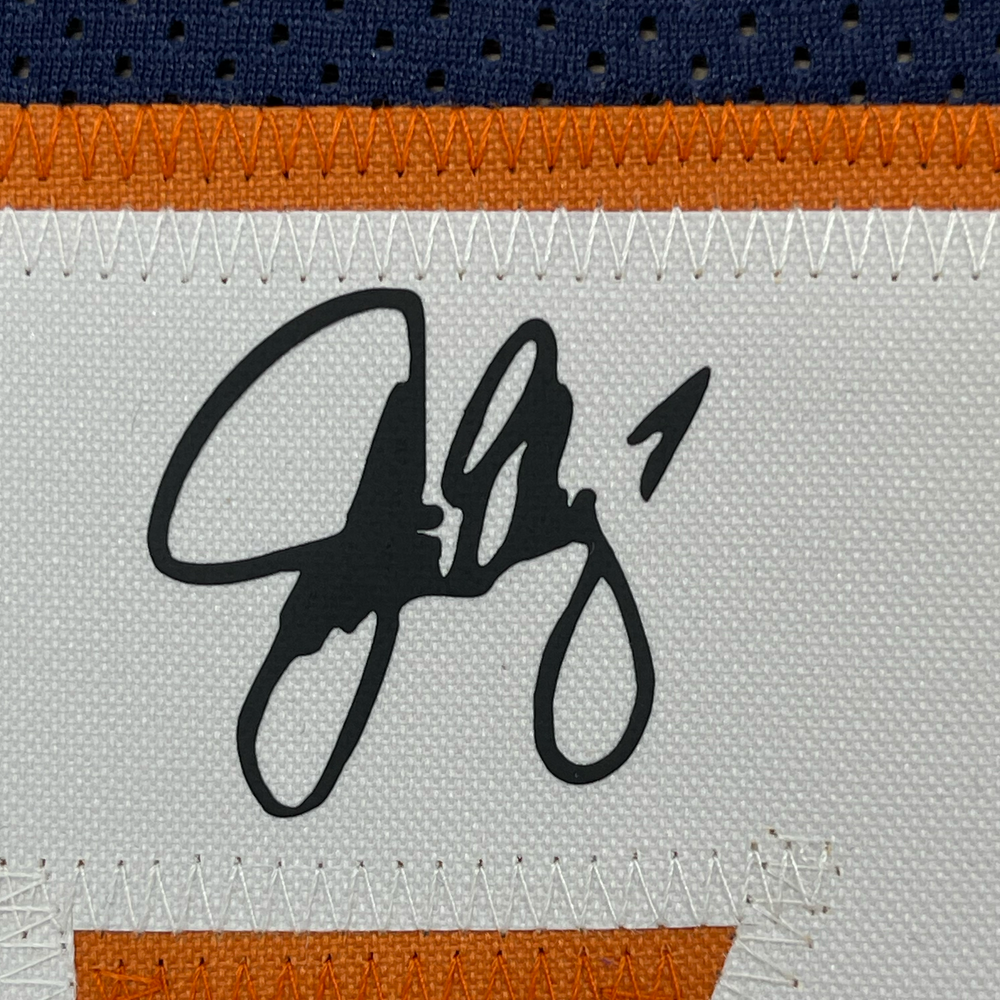 Framed Facsimile Autographed John Elway 35x39 Denver Blue Reprint Laser Auto Football Jersey (ONLINE ORDER ONLY)