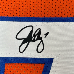 Framed Facsimile Autographed John Elway 35x39 Denver Orange Retro Reprint Laser Auto Football Jersey (ONLINE ORDER ONLY)