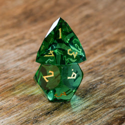 Pre-Order || Emerald Multifaceted Glass Dice Set