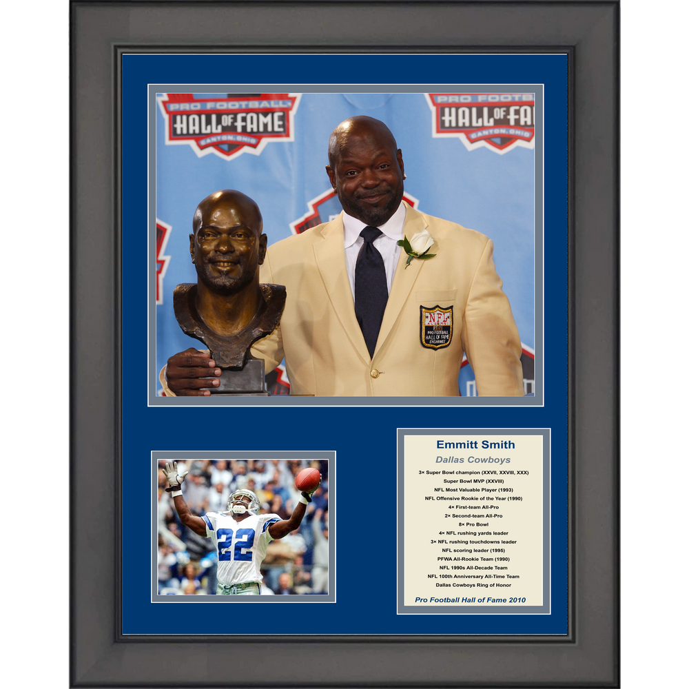 Framed Emmitt Smith Hall of Fame Dallas Cowboys Football 11"x14" Three Photo Collage (ONLINE ORDER ONLY)
