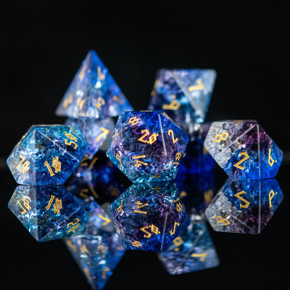 Pre-Order || Enchanted Waters Shattered Glass Dice Set