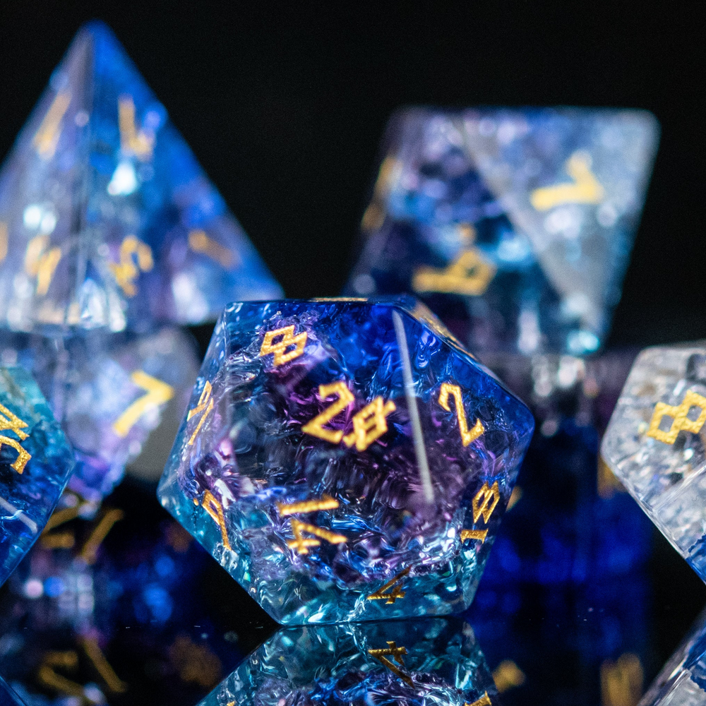 Pre-Order || Enchanted Waters Shattered Glass Dice Set